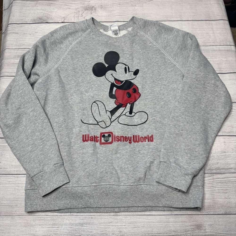 Disney Mickey Mouse Crewneck Sweatshirt Walt Disney World Unisex Size Large